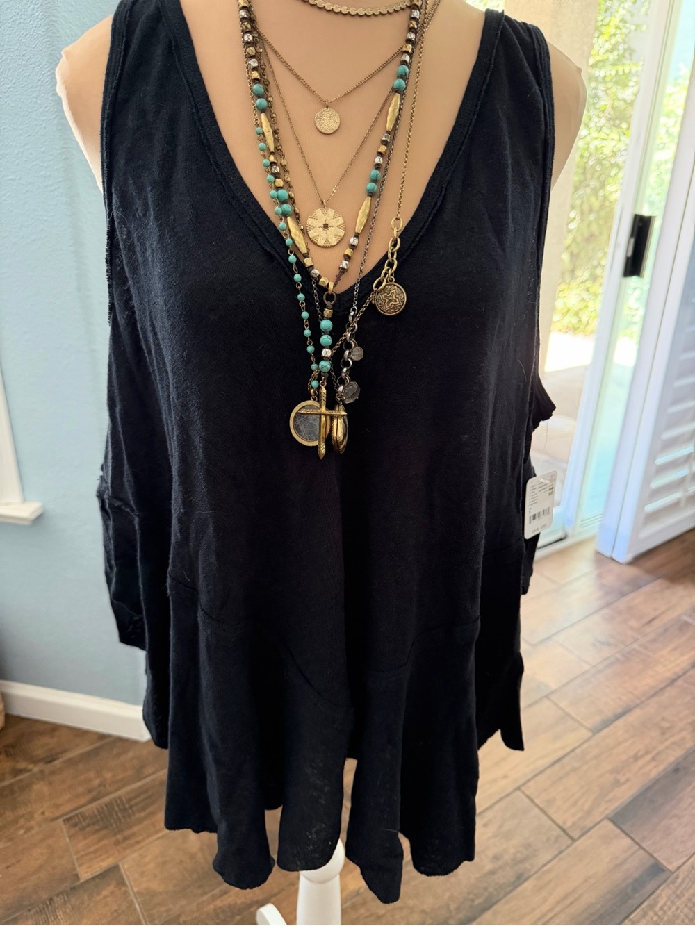 NWT Free People Black Women's V-Neck Sleeveless Tank Top